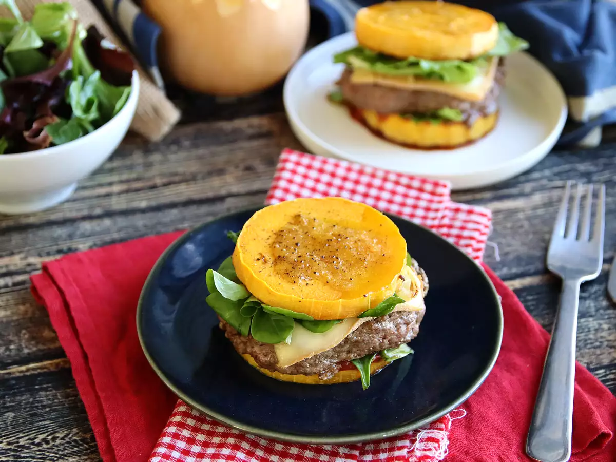 Receta Hamburguesa al plato con calabaza (sin pan)