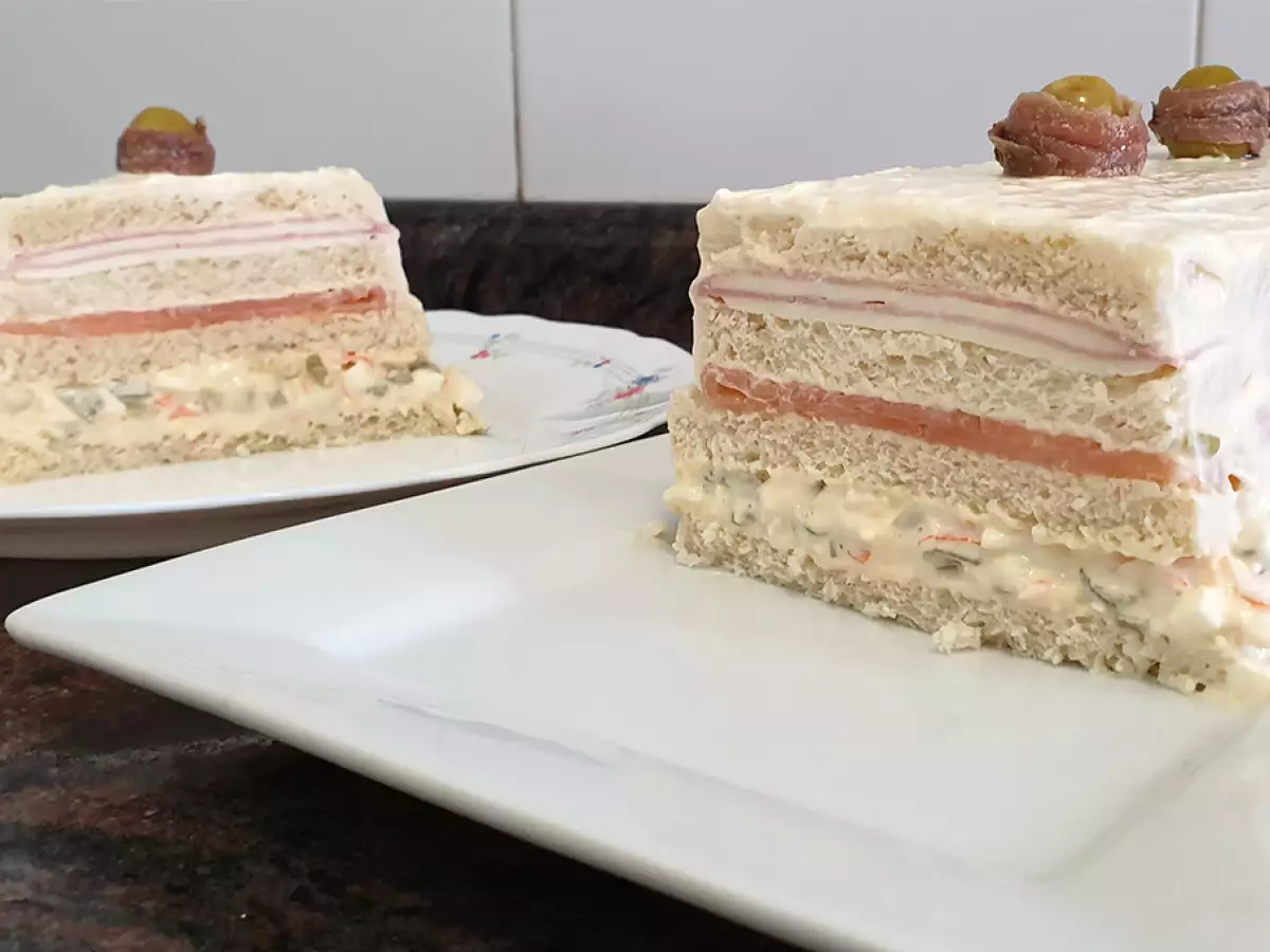 Receta Pastel frío con pan de molde