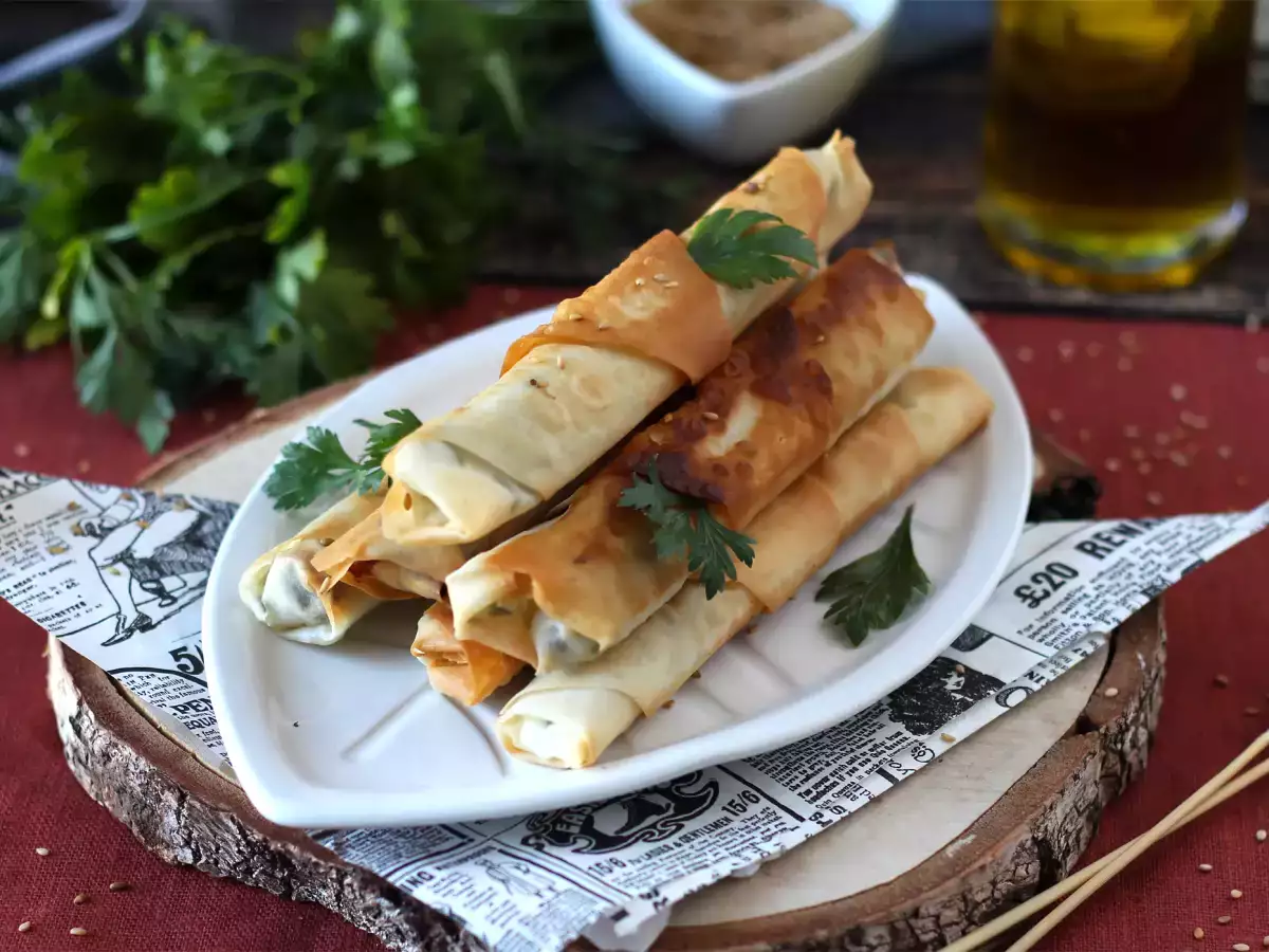 Receta Börek, rollitos turcos de queso feta y perejil