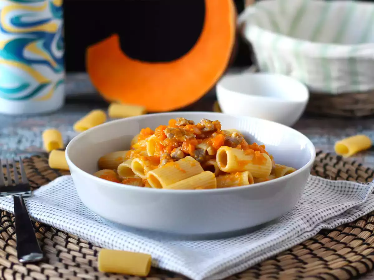 Receta Pasta con calabaza y carne picada