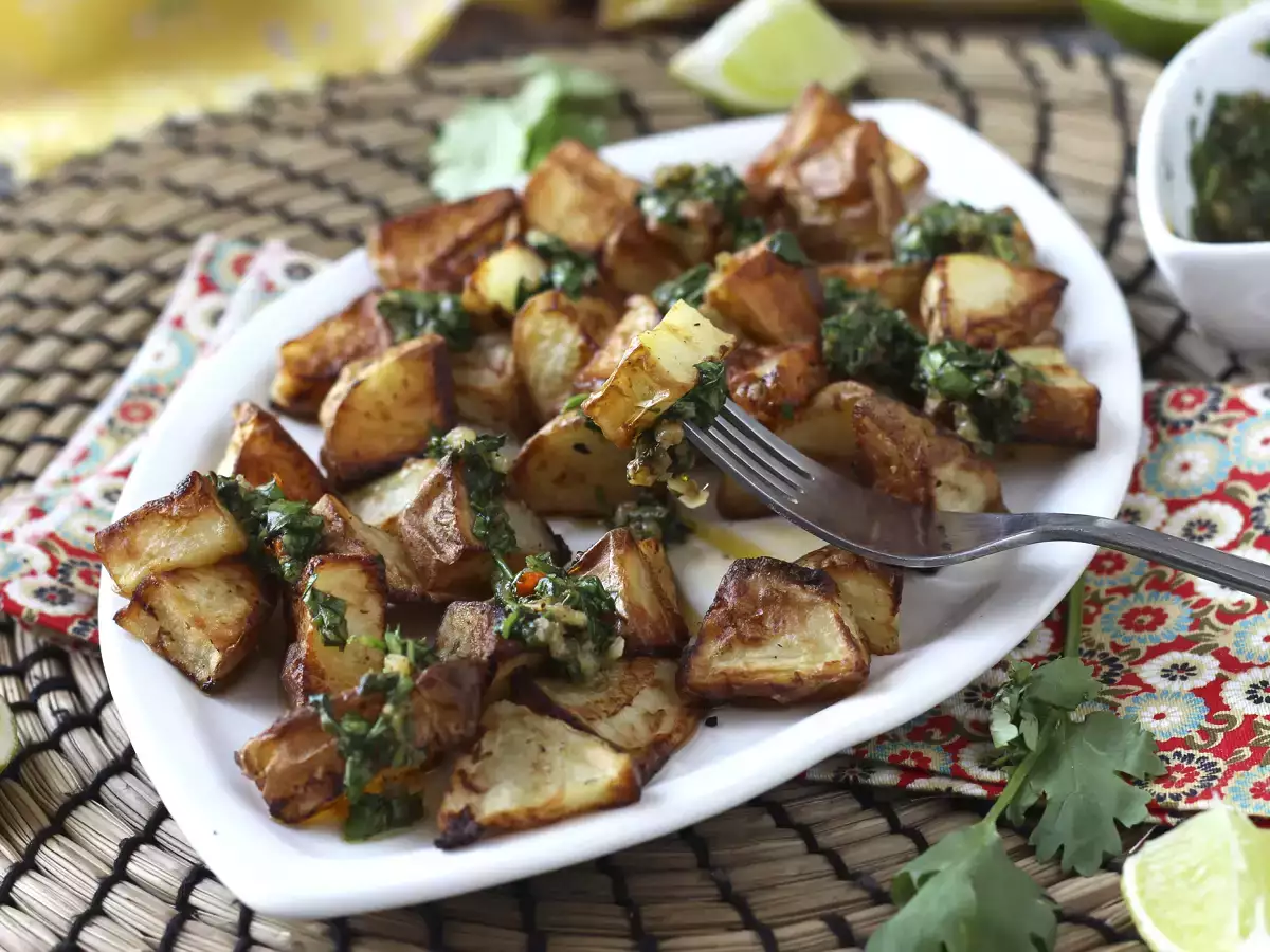 Receta Patatas al horno con chimichurri