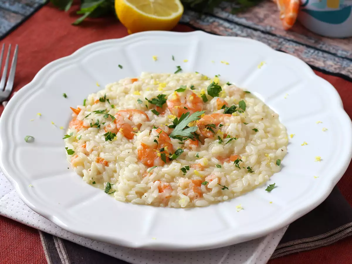 Receta Risotto de gambas y limón
