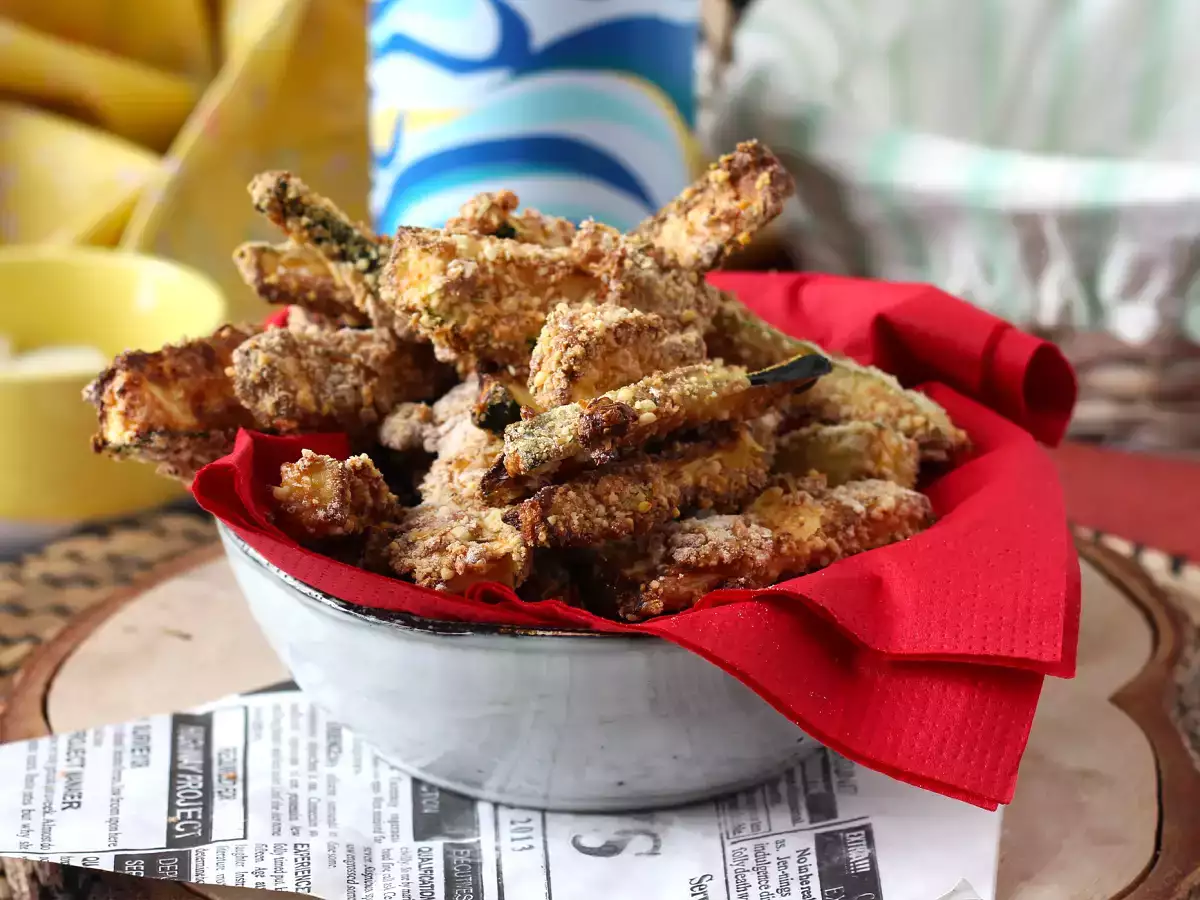 Receta Bastones de calabacín rebozados en freidora de aire
