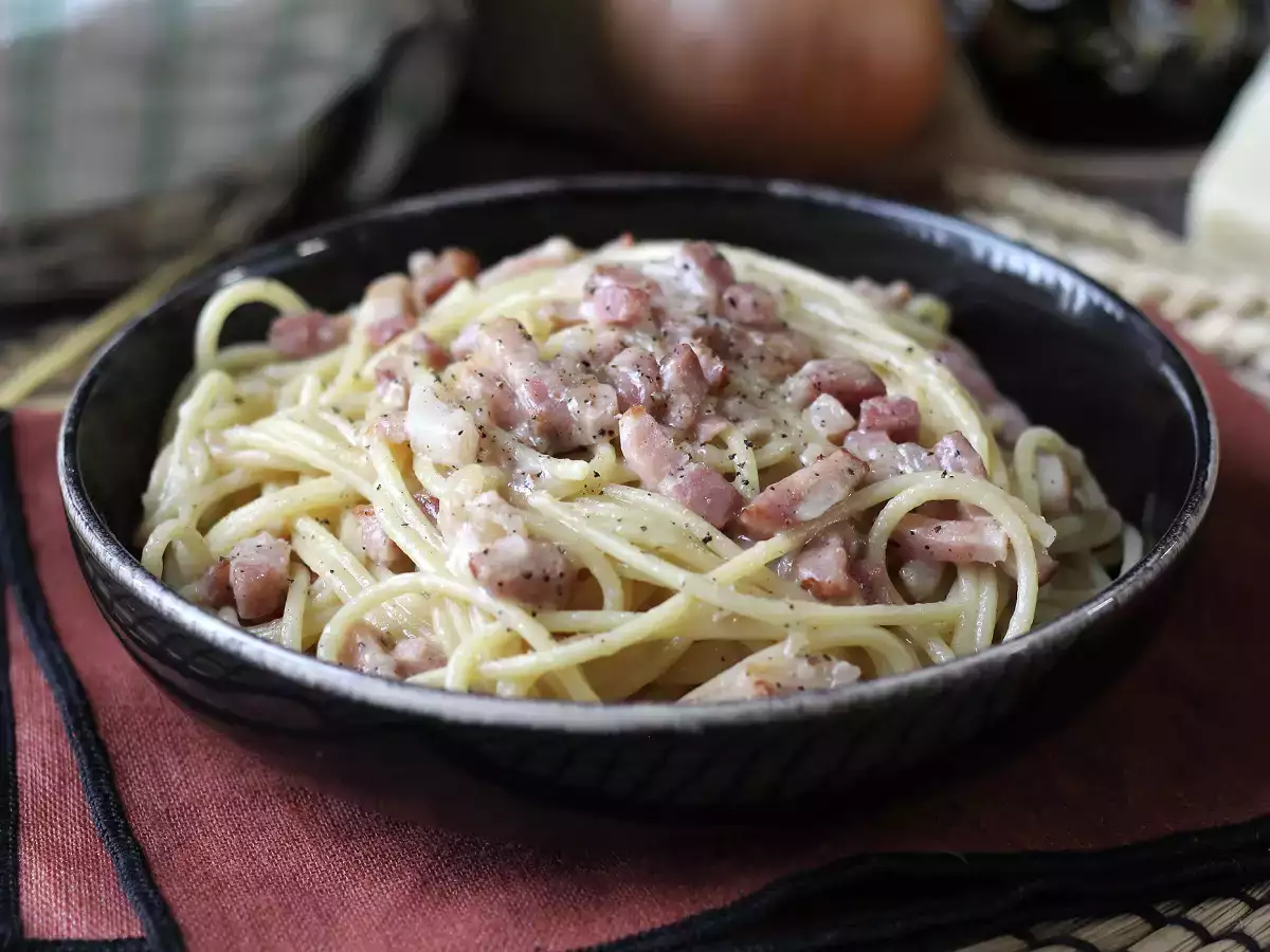 Receta Pasta con bacon: fácil y barata