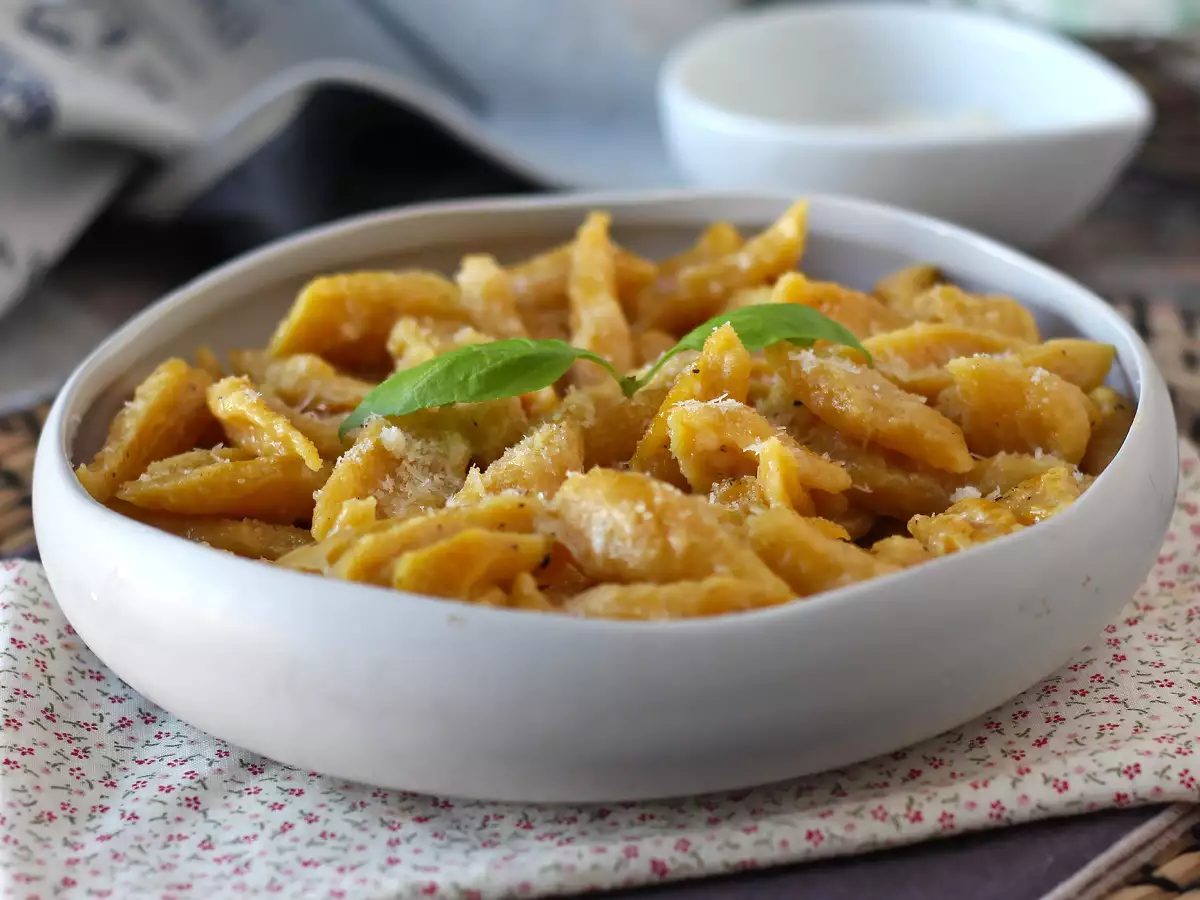 Receta Pasta fresca de calabaza, con sólo 2 ingredientes
