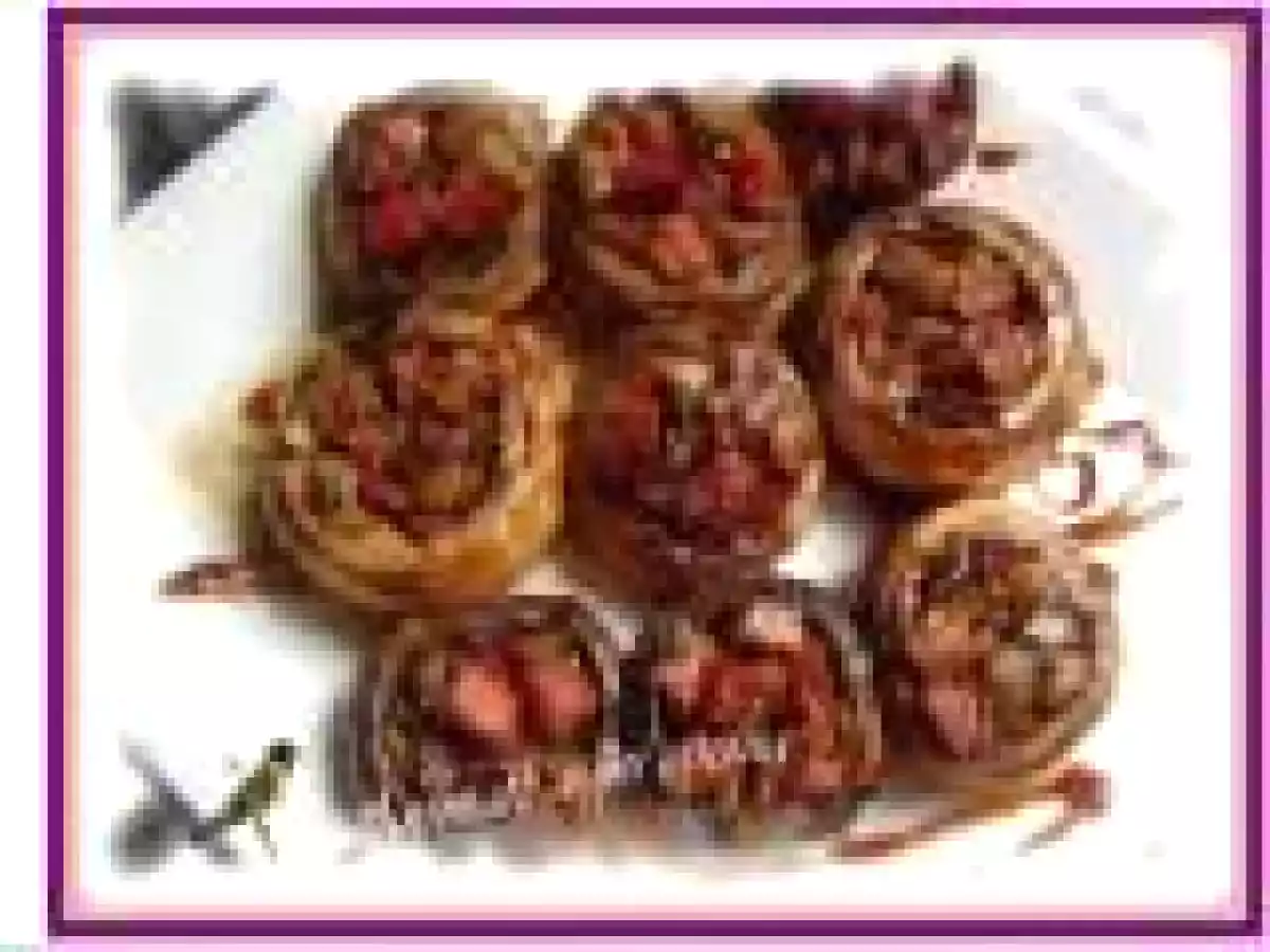 Champiñones rellenos de jamón con reducción de px