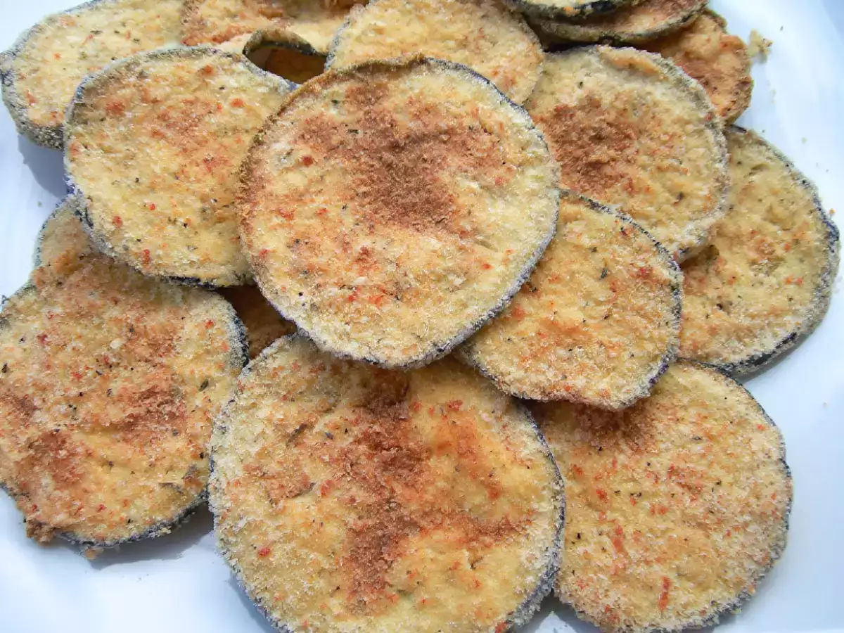 Receta Berenjenas crujientes al horno. paso a paso