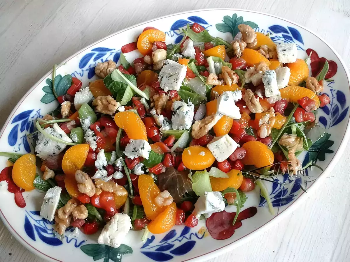 Receta Ensalada de granada y queso azul