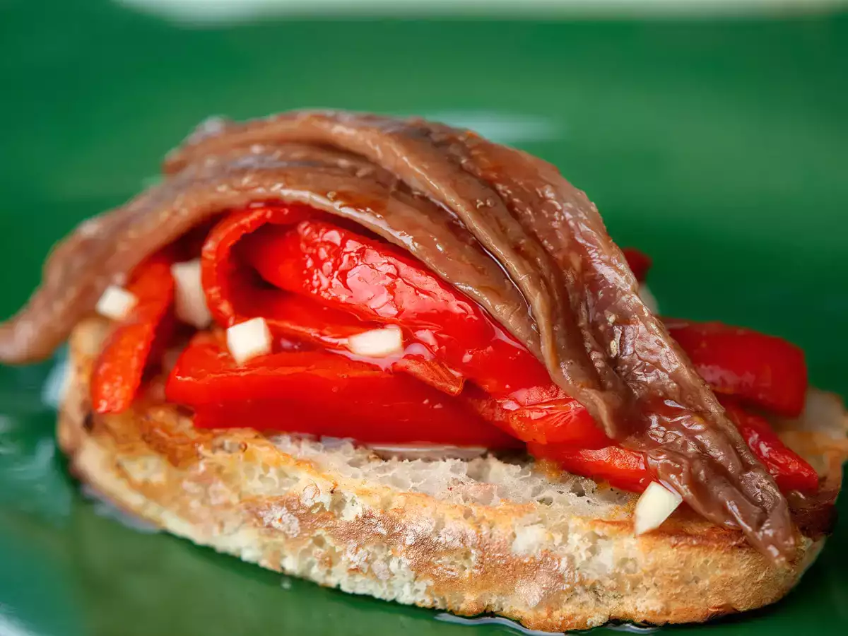 Receta Pintxo de anchoas y pimientos del piquillo