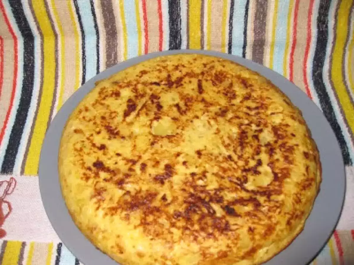 Receta Tortilla de patata con cebolla y calabacín