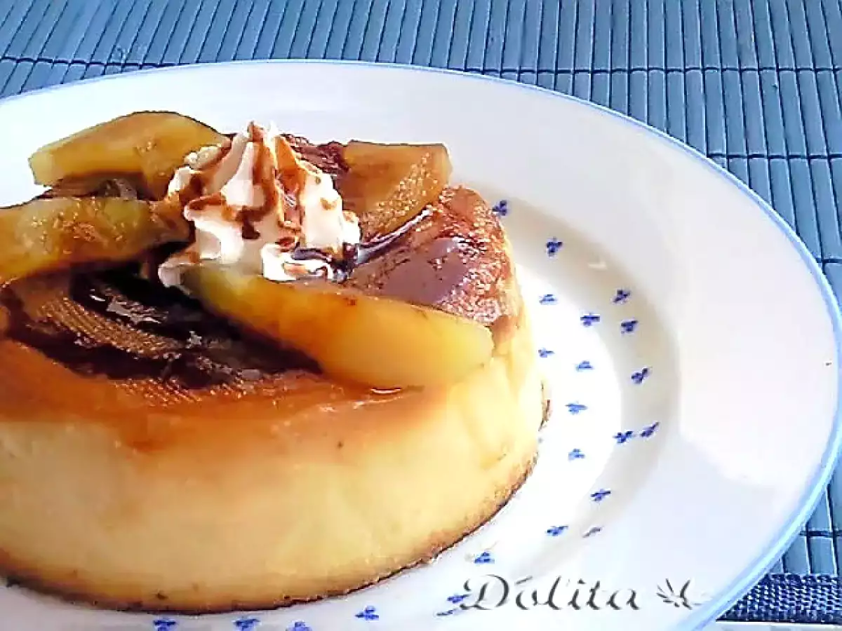 Receta Flan de manzana con caramelo