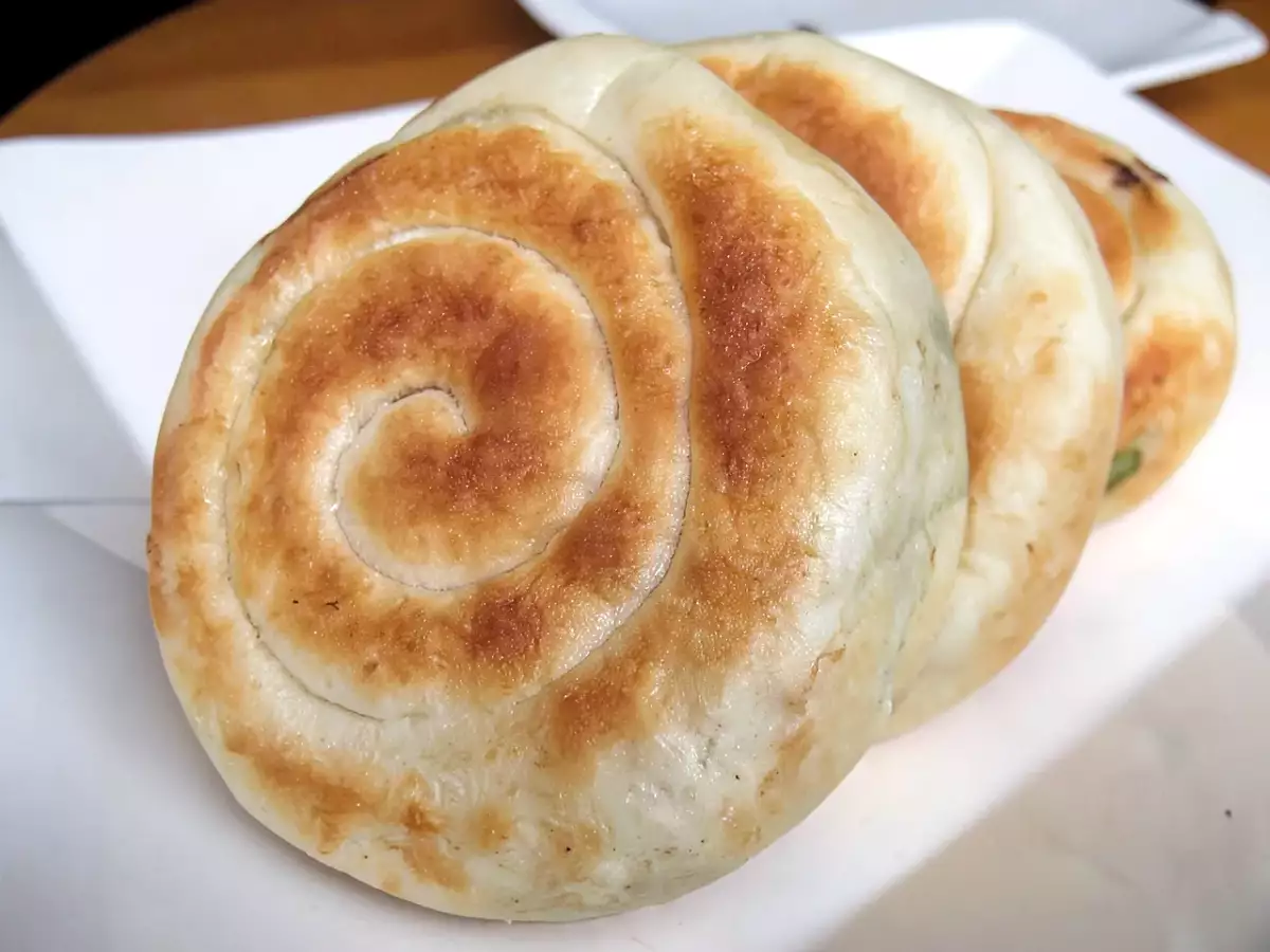Receta Caracolas de cebolleta, pan de cebolleta chino