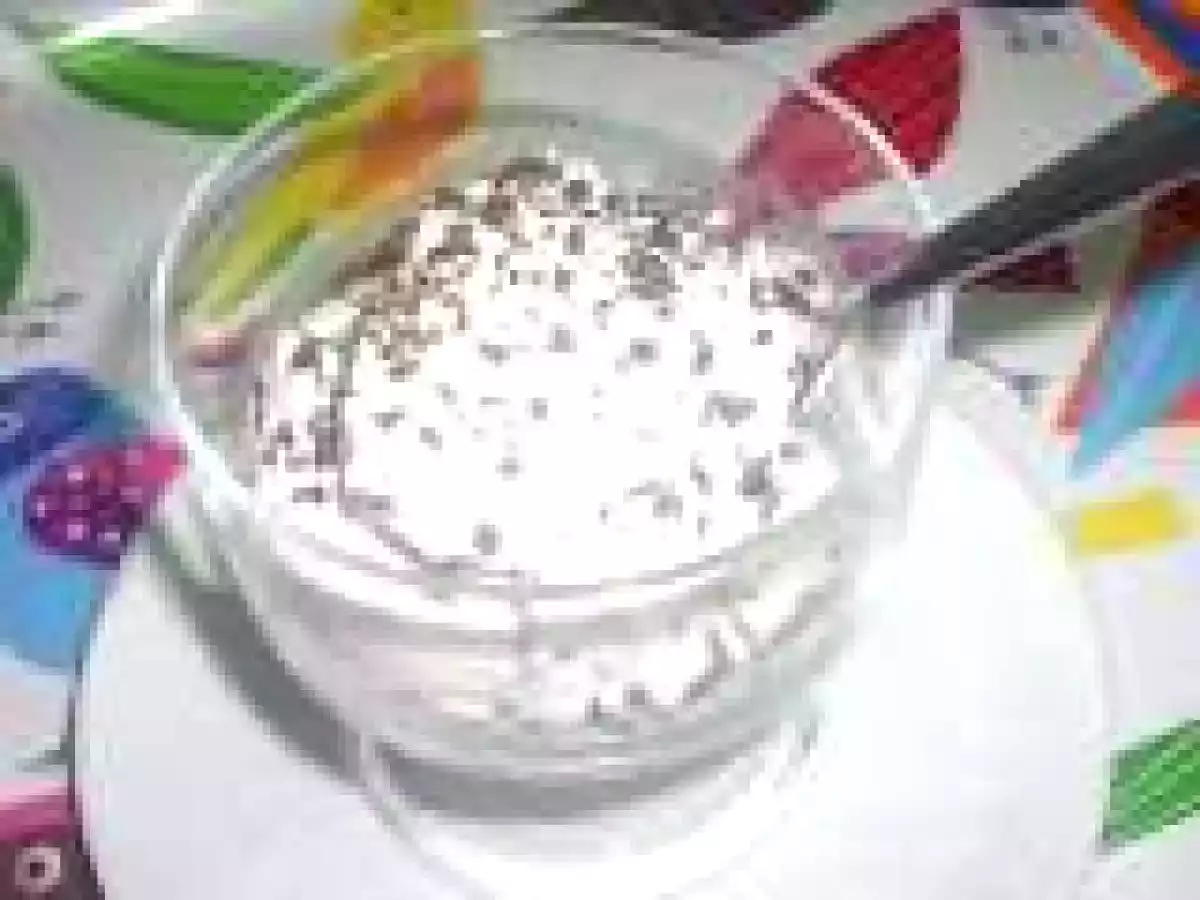 Helado de coco con virutas de chocolate