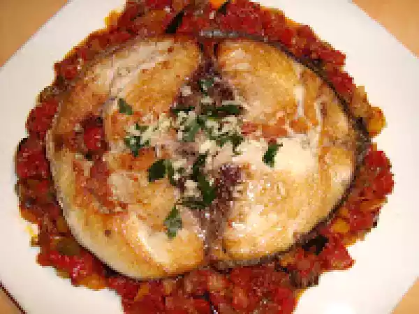 Receta Atún con samfaina