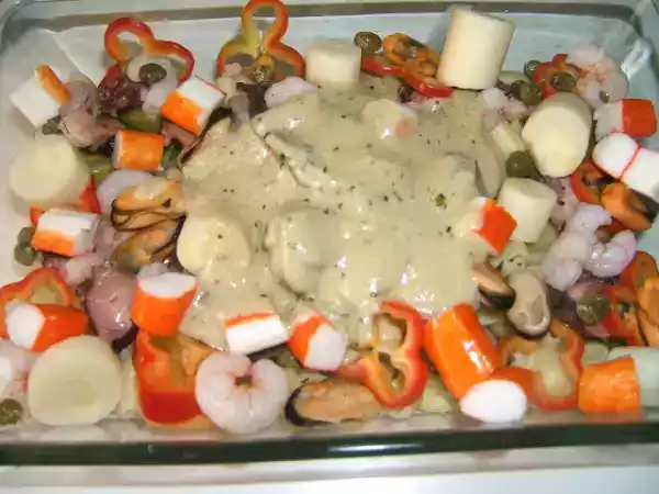 Receta Ensalada marinera de pasta con yogur
