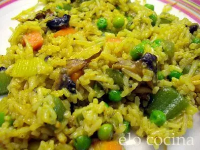 Receta Wok de arroz basmati al curry con huevos y hortalizas