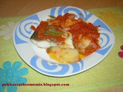 Receta Bacalao con tomate y patatas panadera