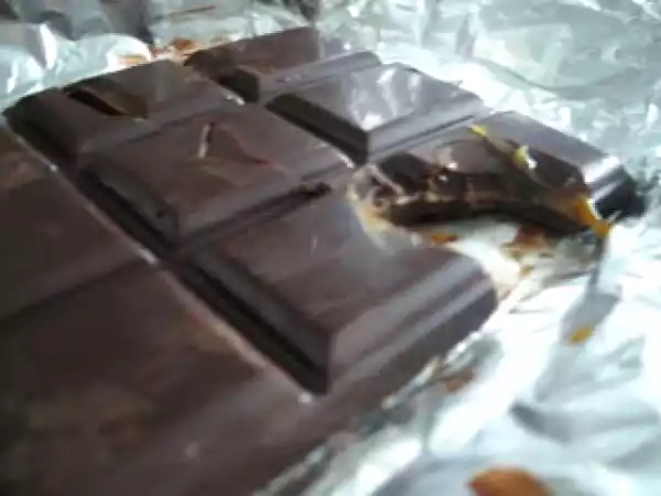 Receta Tableta de chocolate rellena de caramelo