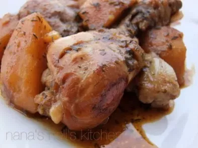 Receta Jamoncitos de pollo con patatas