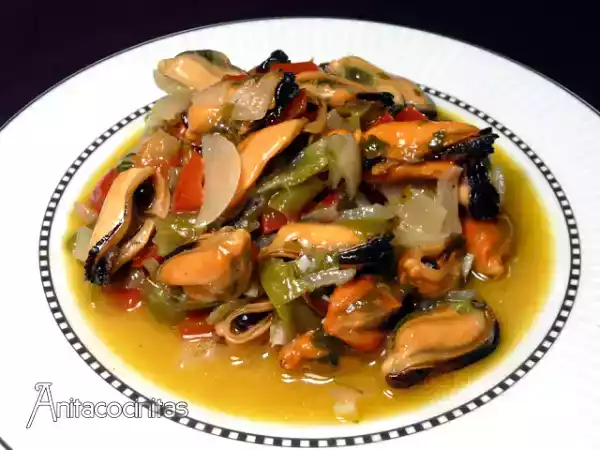 Receta Aperitivo de mejillones con verduras