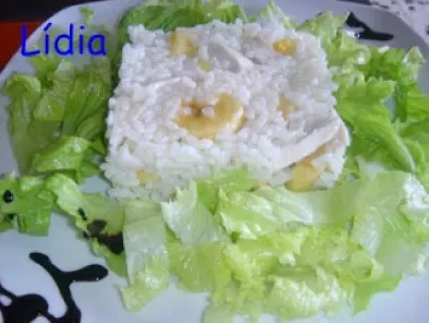 Receta Ensalada de arroz con pollo y frutas