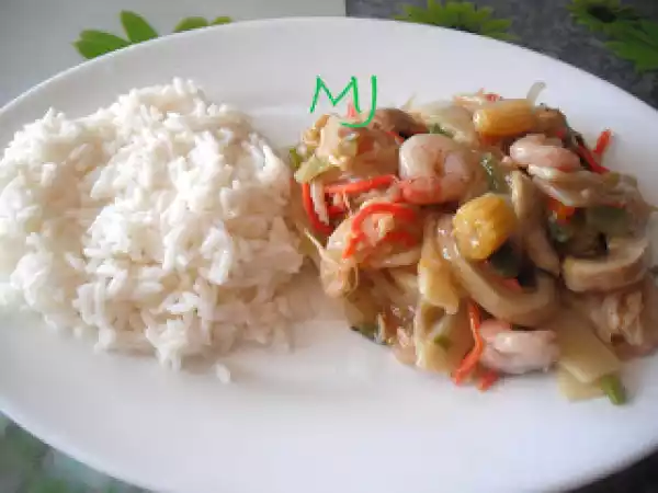 Receta Chop suey de gamba