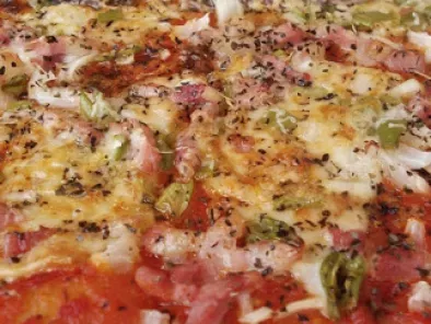 Receta Pizza de bacon y anchoas (concurso cocina italiana)