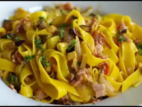 Receta Tagliatelle marcela con berenjena