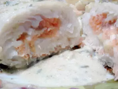 Receta Rollitos de pescado, salmón ahumado y queso
