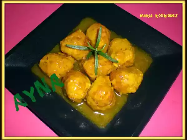 Receta Albondigas en salsa amarilla(fussioncook)