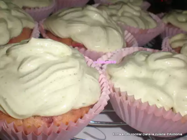 Receta Muffins remolacha-crema de queso - muffins betteraves rouges- crème au fromage