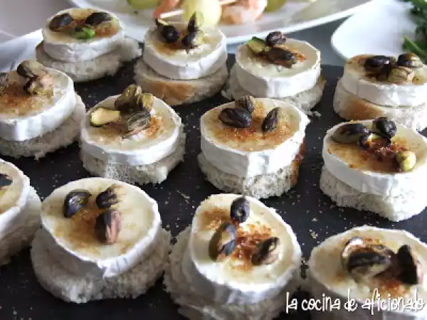 Receta Queso de cabra y pistachos caramelizados