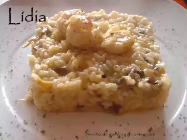 Receta Risotto de gambas y camagrocs (setas)