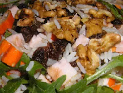 Receta Ensalada de arroz con rúcula, nueces y pasas