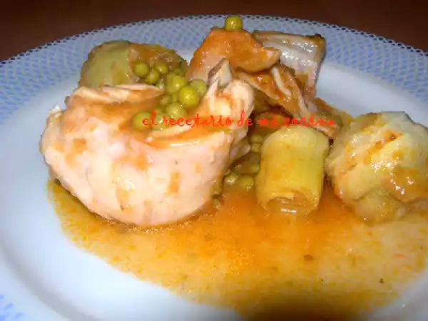 Receta Conejo con alcachofas