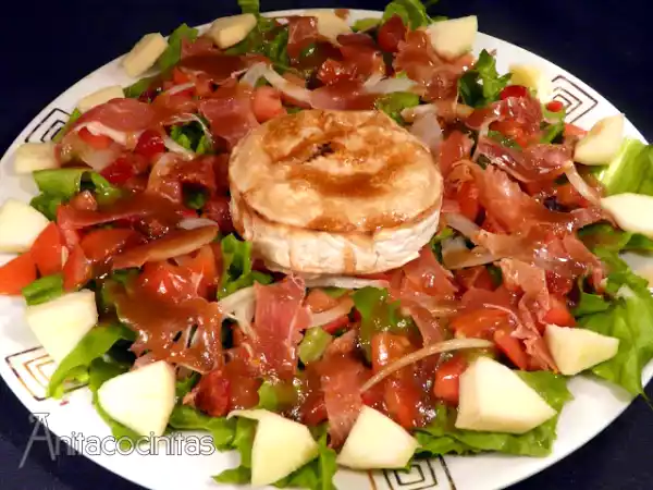 Receta Ensalada con queso de cabra gratinado