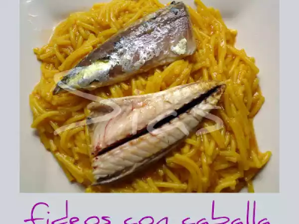 Receta Fideos con caballas
