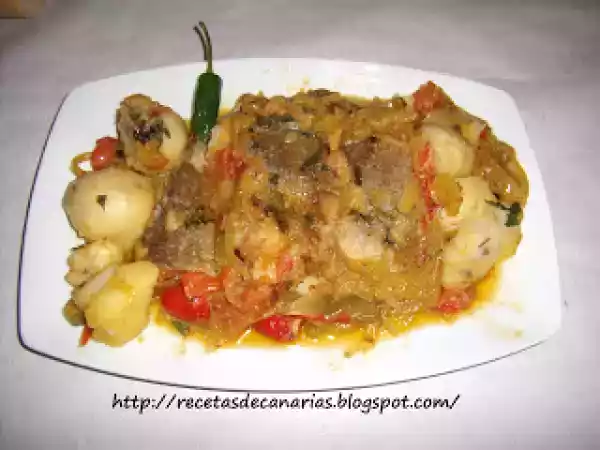 Receta Bacalao encebollado con almendras