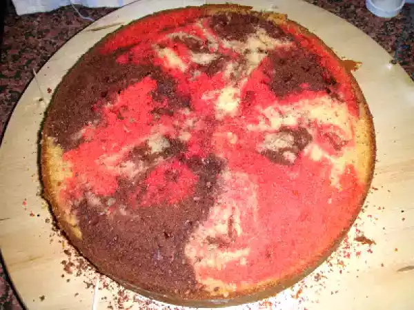Receta Bizcocho marmoleado tricolor