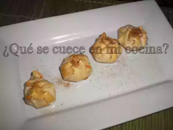 Receta Limosneras de membrillo, queso y nueces.