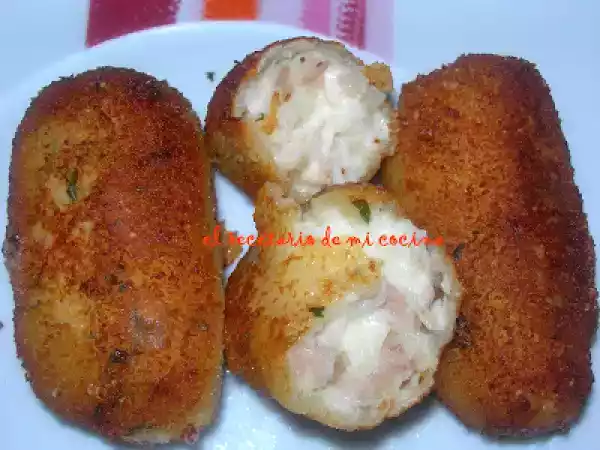 Receta Croquetas de jamón de pavo y queso
