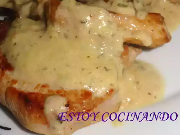 Receta Solomillo en salsa de cebolla y queso