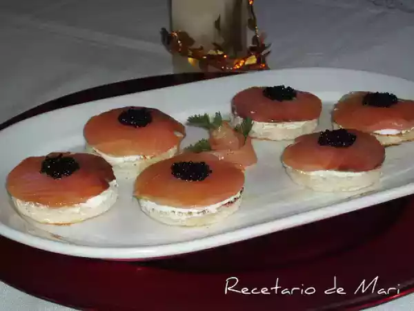 Receta Montaditos de salmón ahumado