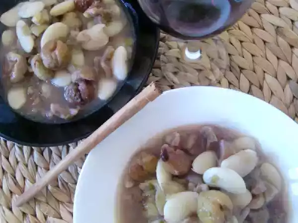 Receta Potaje de castañas y judías