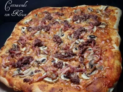 Receta Pizza con harina harimsa ( chef of matic y horno tradicional)