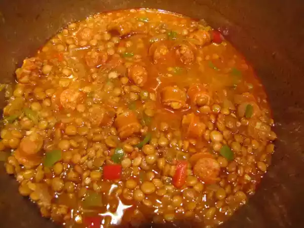 Receta Lentejas con chistorras/txistorras - cocina española