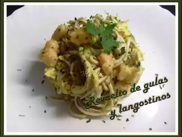 Receta Revuelto de gulas y langostinos