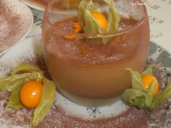 Receta Mousse de chocolate-naranja-physalis / mousse au chocolat-orange-physalis