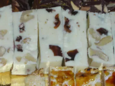 Receta Turrón de chocolate blanco con higos secos y nueces