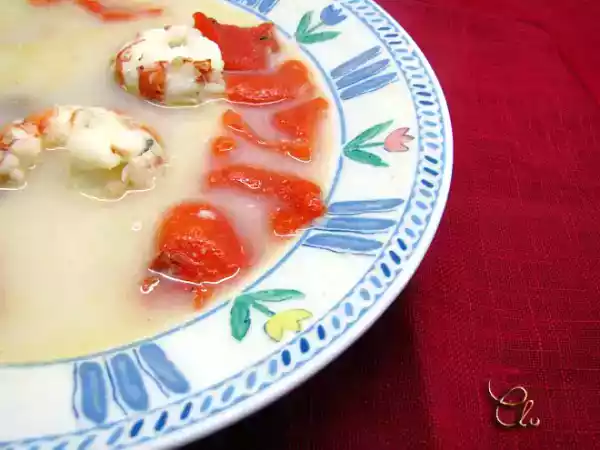 Receta Sopa de espárragos y gambas